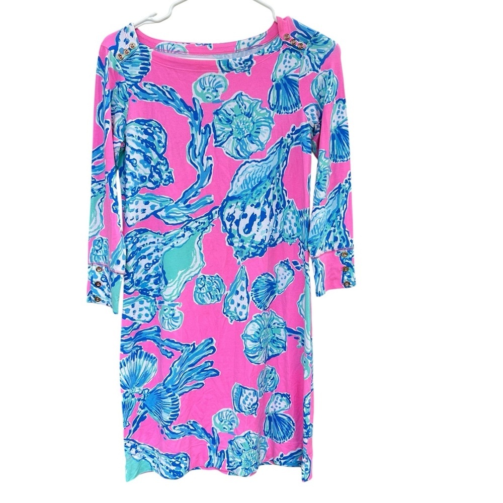 Lilly Pulitzer Long Sleeve Sophie Dress - Size XS - Pink Sea Shells - Picture 5 of 14